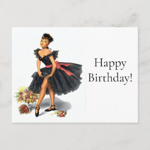Postal Carter Retro Bailarina de Ballet Anos 50 Cartão Po