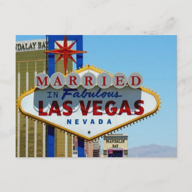 Postal CASADO Com Uma Fabulosa Cartão De Posto Las Vegas (Frente)
