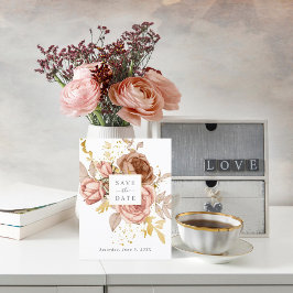 Postal casamento de rosas de champanhe salvar cartão post