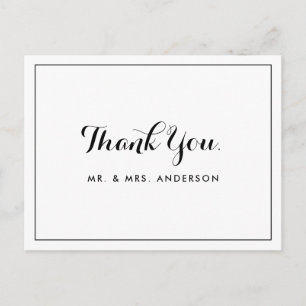Postal Casamento Elegante Moderno Obrigado Cartão de Pos