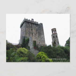 Postal Castelo do Blarney & torre, cortiça, cartão de