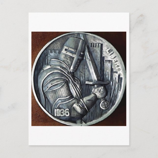 Postal Cavaleiro medieval. Moeda Hobo Nickel. Cartão post (Frente)