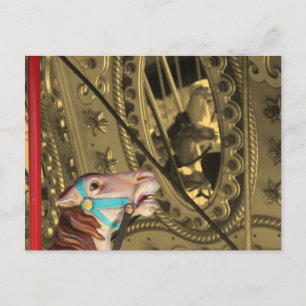 Postal Cavalo do carrossel no cartão do Sepia