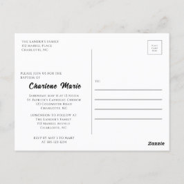 Postal Celebração Batismo para Cartão de Posto Baptism