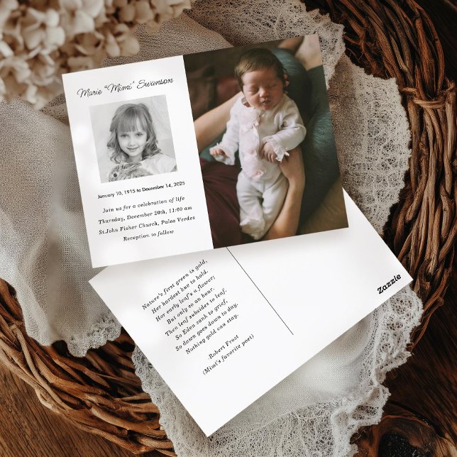 Postal Celebração do Serviço Memorial do Cartão com fotos (Criador carregado)