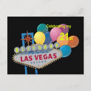 Postal Celebrando meu Cartão de Aniversário de Las Vegas 