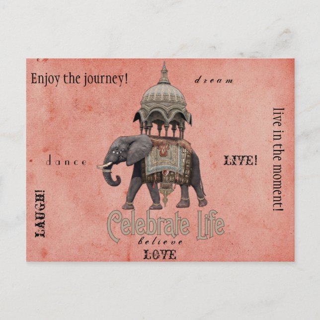 Postal Celebrar cartão poste de vida (Frente)