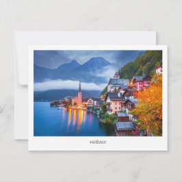 Postal Cena noturna de Hallsttat em cartão postal, Áustri
