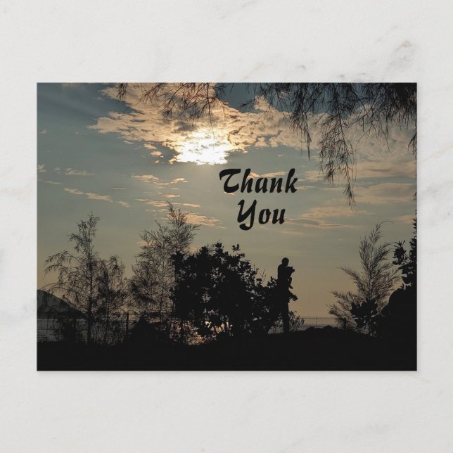 Postal Cenário de Pôr do Sol Agradável Árvores Cartão de  (Frente)