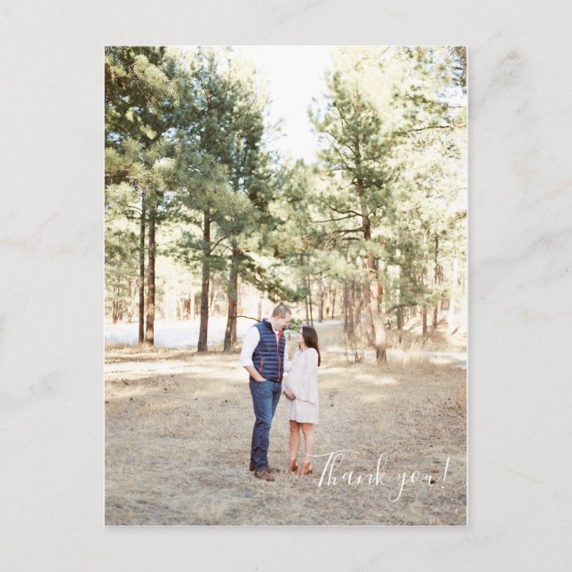 Postal Chá de fraldas Obrigado Postar Cartão (Frente)