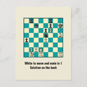Postal Chess Mate In 1 Quebra-cabeça Nº 1 Cartão Posta