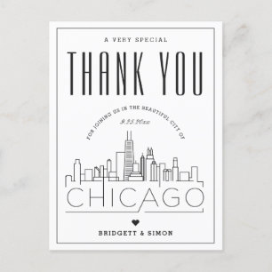 Postal Chicago Wedding   Obrigados para o próximo! Cartão