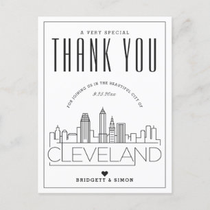 Postal Cleveland Wedding Obrigados para o Vindo! Cartão