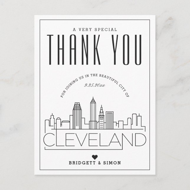 Postal Cleveland Wedding | Obrigados para o Vindo! Cartão (Frente)