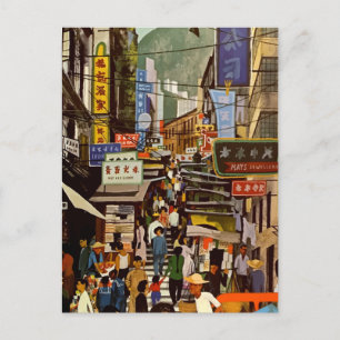 Postal Companhia Aérea Vintage Hong Kong China Cartão Pos
