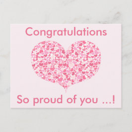 Postal Corações Rosa | Parabéns Cartão de Graduação