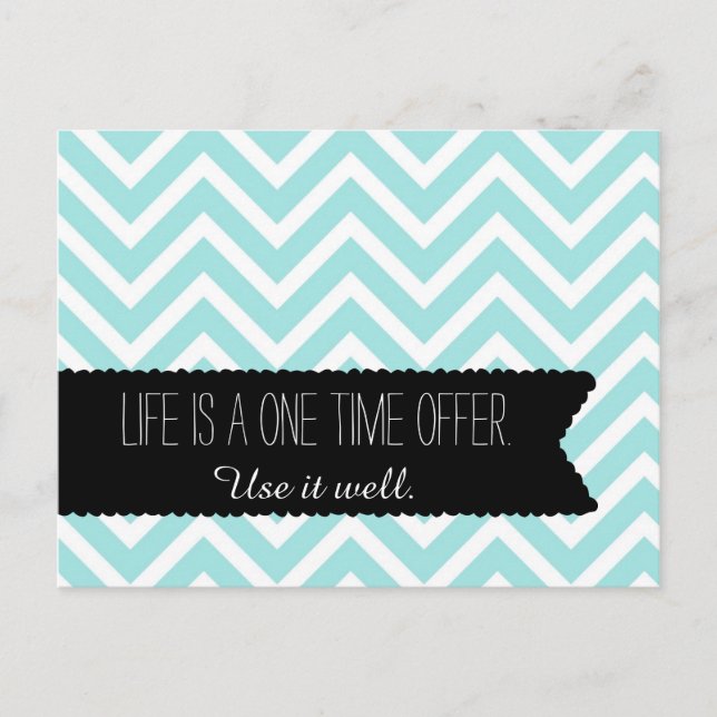 Postal Cota LIFE Blue Chevron - Motivational - Cartão pos (Frente)