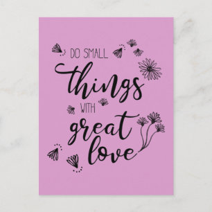 Postal Cotação de Coisas Pequenas personaliza o cartão