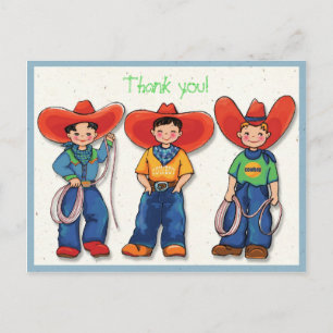 Postal Cowboy Obrigado! Cartão