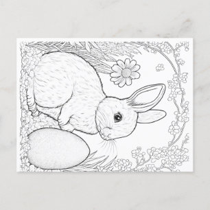 Postal crianças coloram seu próprio cartão de Páscoa