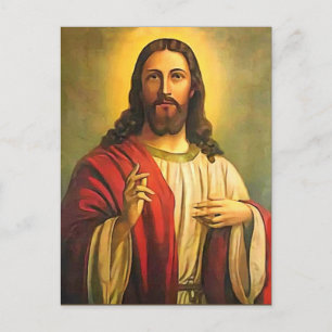 Postal Cristo Jesus Abençoando Enviando Seu Amor Cartão P