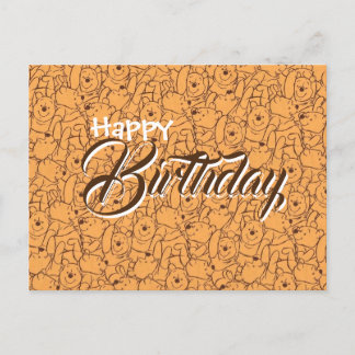 Postal cumprimento cartão de aniversário Wenny o pooh