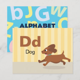 Postal D é para Cachorro - Cartão Flash Alfabético