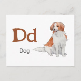Postal D é para Cachorro - Cartão Flash Alfabético