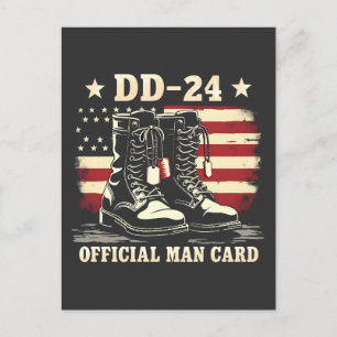Postal DD 24 Cartão Oficial de Homem com Bandeira de Vete