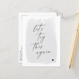 Postal De Anúncio Altere a Data Caligrafia Moderna Cinza Cartão Post