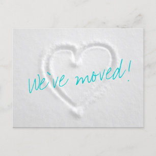 Postal De Anúncio Cartão moventes do inverno com coração tirado n