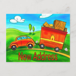 Postal De Anúncio Cartão novo do endereço