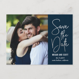 Postal De Anúncio Chic Writing EDITABLE COLOR Save The Date Cartão P