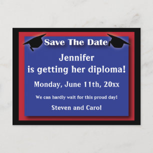 Postal De Anúncio Graduação Salve O Cartão Data