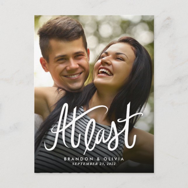 Postal De Anúncio Guardar A Data *No Último Cartão Postal* (Frente)