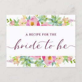 Postal De Anúncio Noiva Charmosa com Hortelã e Rosa - Receita Cartão