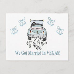 Postal De Anúncio Nós casamo-nos em VEGAS! Cartão