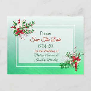 Postal De Anúncio O Casamento no inverno pensou em salvar o cartão 