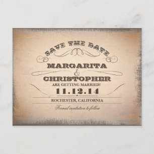 Postal De Anúncio salvar os cartão velhos da tipografia do vintage