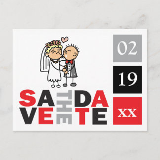Postal De Anúncio Salve A Data Cartão com fotos Casamentos Noiva Bei
