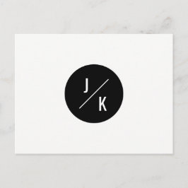 Postal De Anúncio Simples círculo monocromático salvar data - cartão