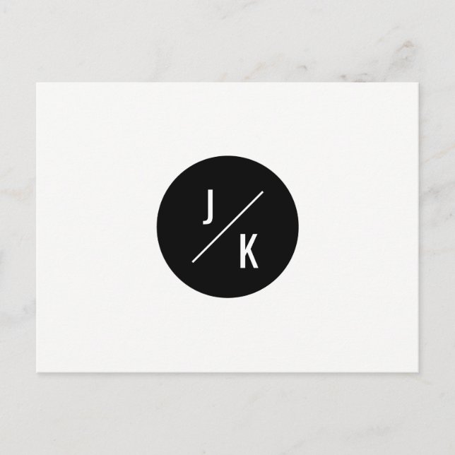 Postal De Anúncio Simples círculo monocromático salvar data - cartão (Frente)