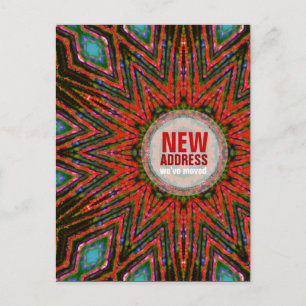 Postal De Anúncio Tribal Sun Moving House Novo Endereço Cartão Posta