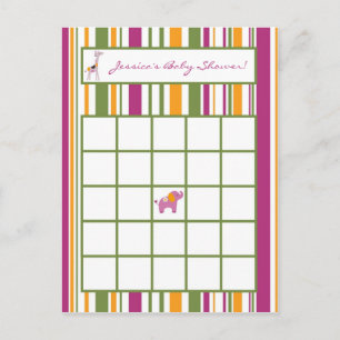 Postal De Convite Cartão Bingo Doce Safari Escrevível