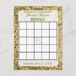 Postal De Convite Cartão Bingo - Sequências Douradas