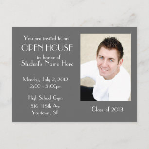 Postal De Convite Cartão da casa aberta do cinza