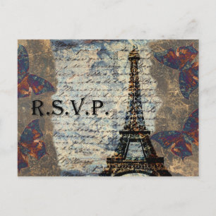 Postal De Convite cartão vintage french Wedding rsvp