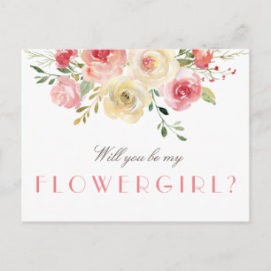 Postal De Convite floral   você será meu cartão flerguirl