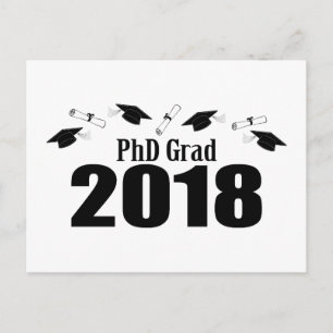 Postal De Convite O partido 2018 do cartão do formando do PhD
