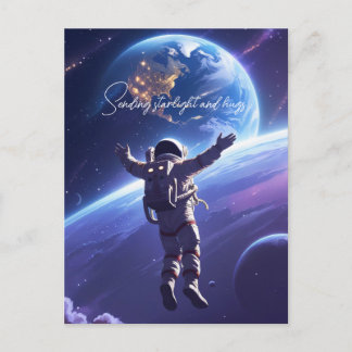 Postal De Convite Por todo o Universo — Abraço do Cartão Saudação Af